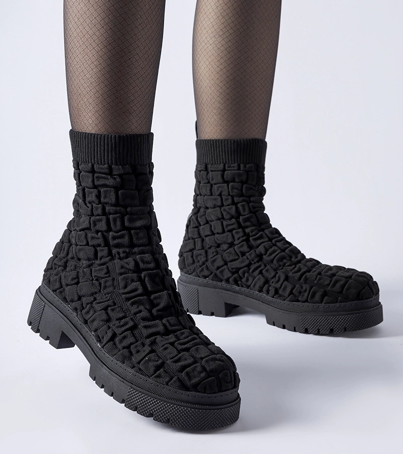 Fekete bokacsizma z zoknis szárral Arlington NS268P BLACK