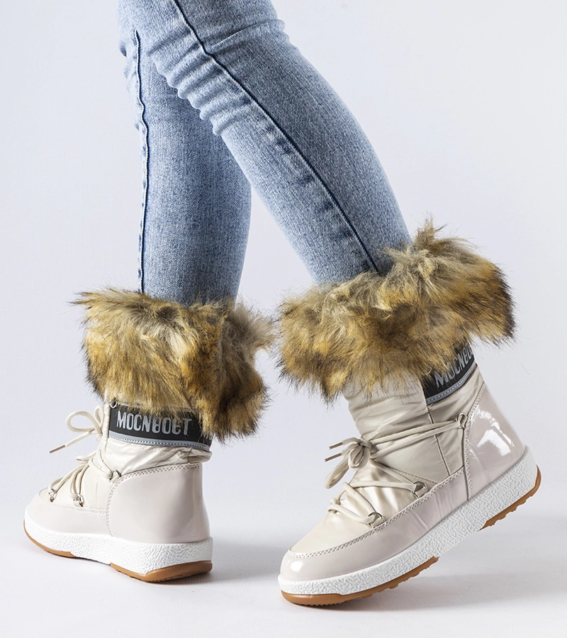 Adamsvil meleg bézs hótaposók szőrmével