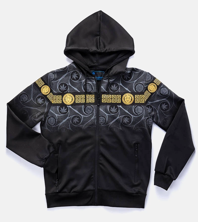 Fekete férfi pulóver Guillaume nyomattal