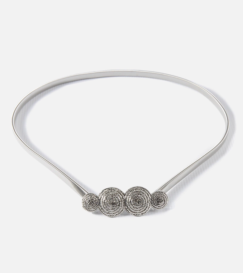 Ezüst színű, Silvio csatos díszített szíj