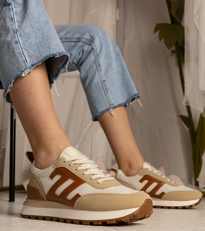 Bézs női sportos Marena tornacipő