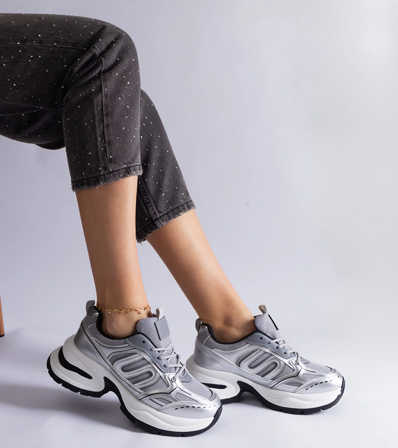 Ezüst női sportos Garza tornacipő