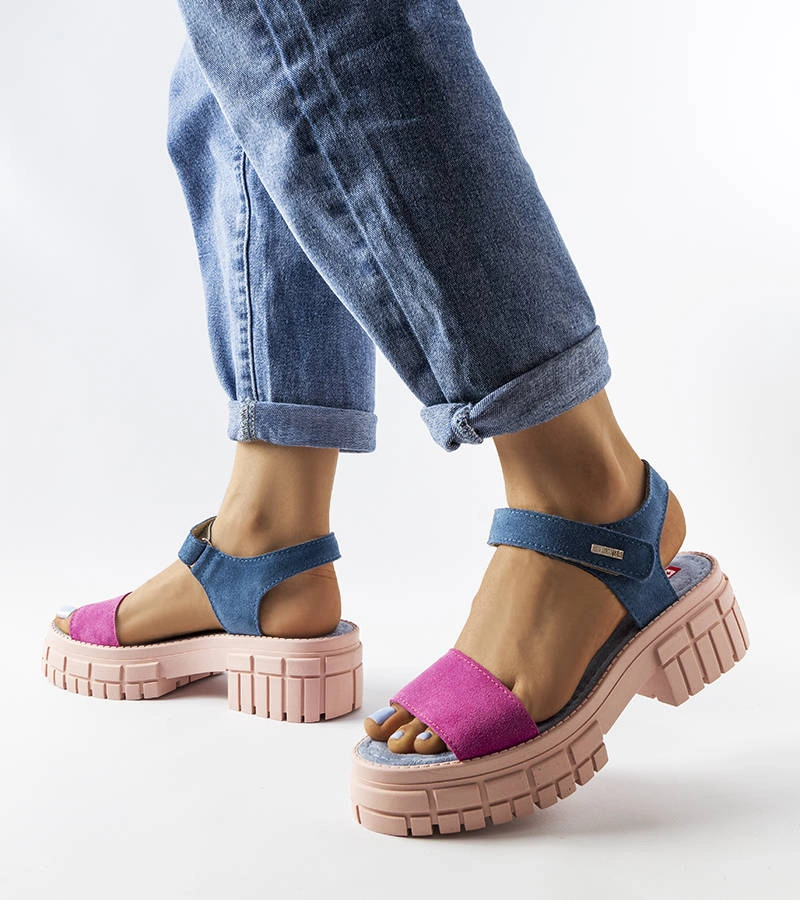 Rózsaszín-kék Big Star LL276034 szandál