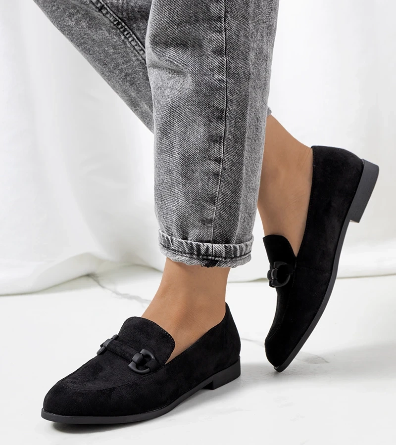 Fekete bőr félcipő Talisa