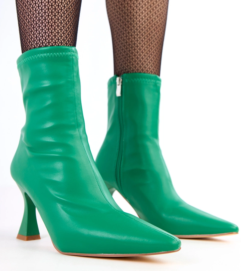 Zöld sarkú bokacsizma műbőrből Fatira