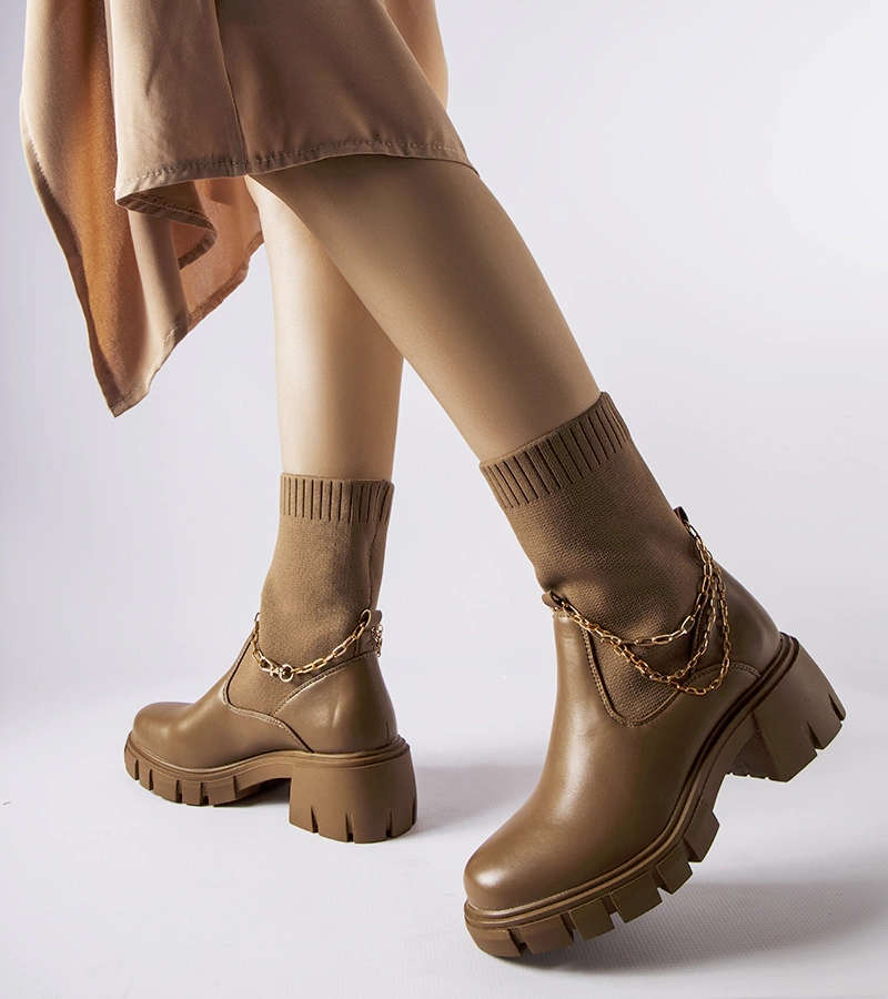 Barna bokacsizma rugalmas szárral Naser