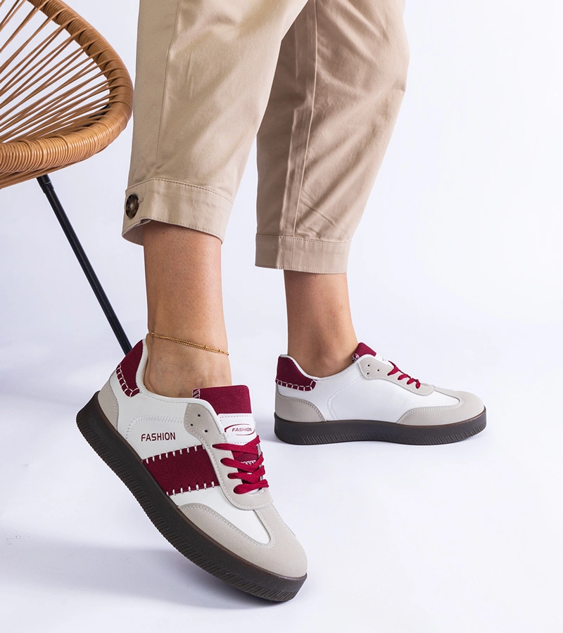 Bordó platformos varrott tornacipők Puente