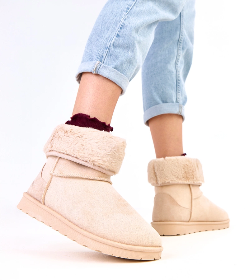 Bézs szőrmés platformos hótaposó Meggi