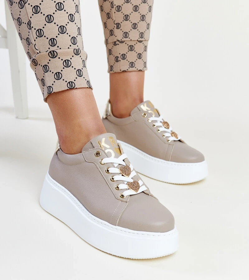 Karino sötétbarna bőr tornacipők