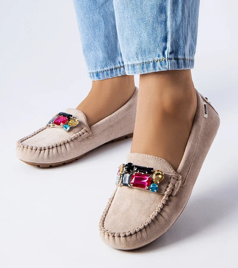 Szürke bőr talpbetétes mokaszinok Tanguay