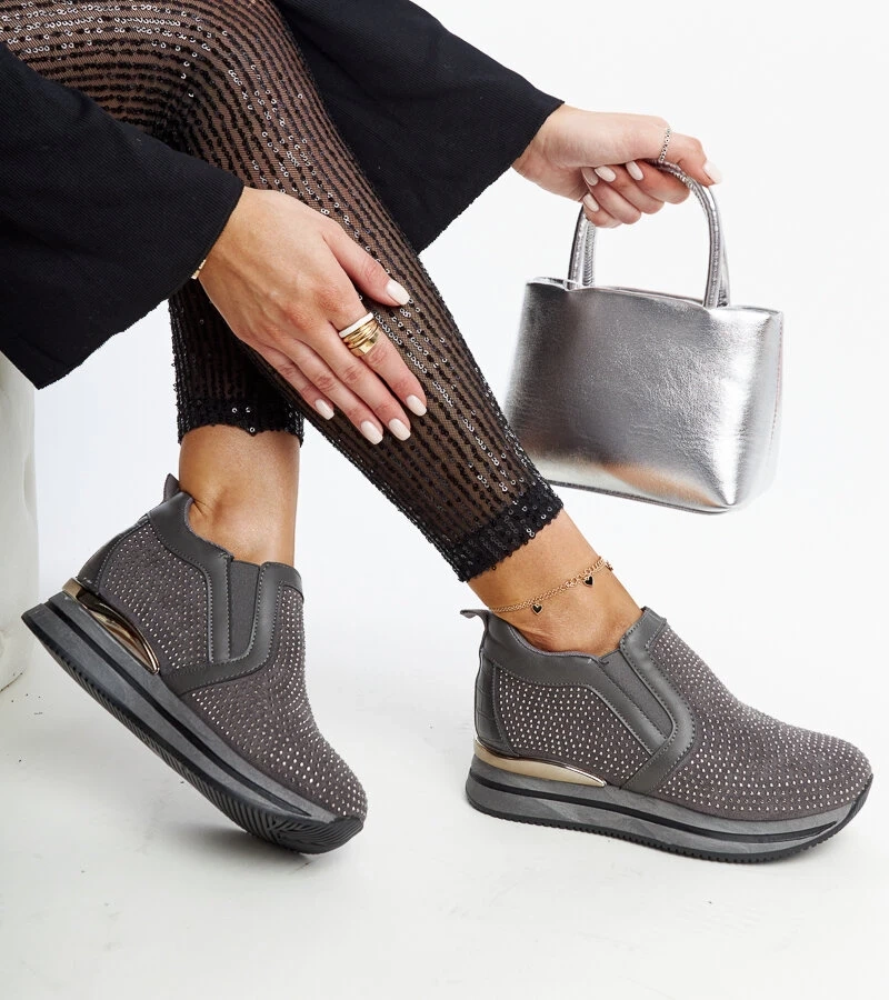 Sötétszürke Cadelaria platformos teniszcipők