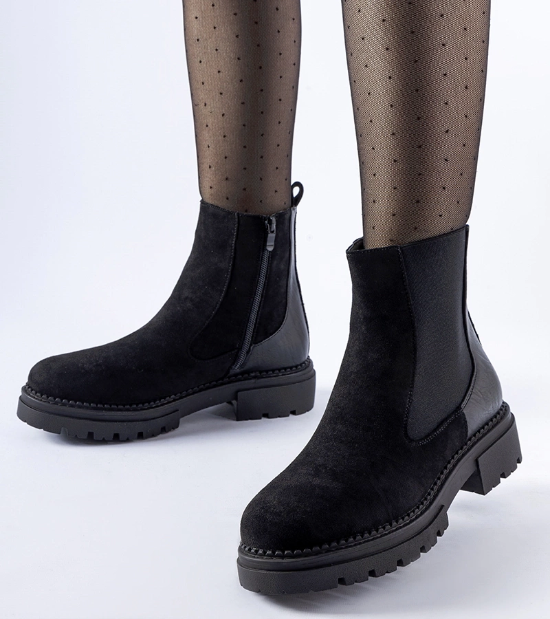 Fekete bokacsizma masszív talppal Hodges