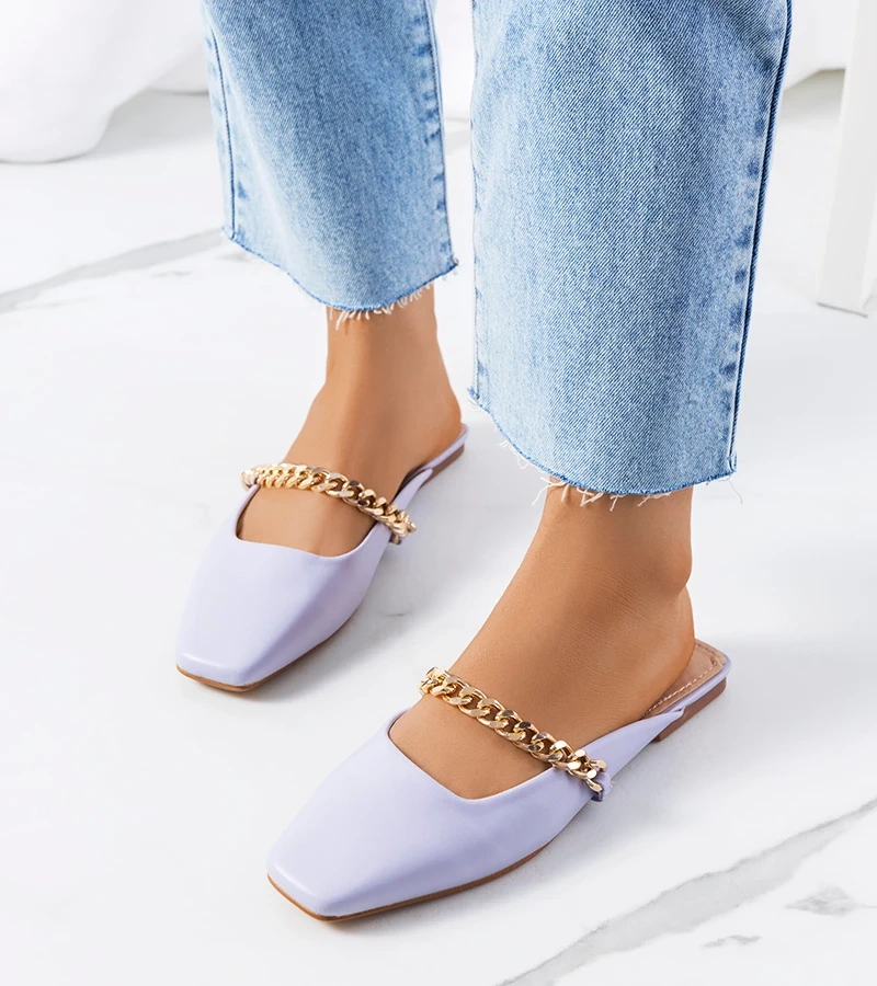 Lila elegáns papucsok Baras