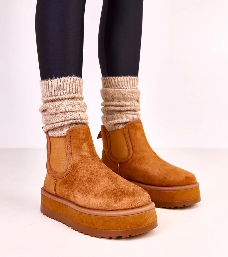 Barna alacsony hótaposók rugalmas betéttel Nancey