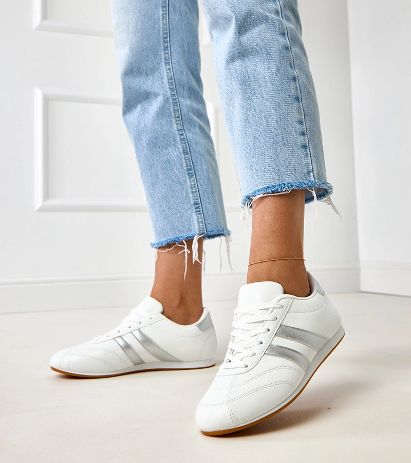 Mydland ezüst betétes fehér tornacipő