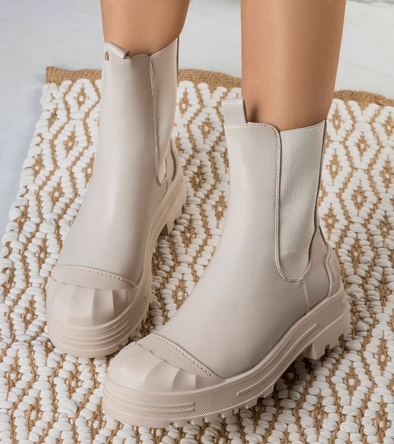 Crispo női bézs bokacsizma