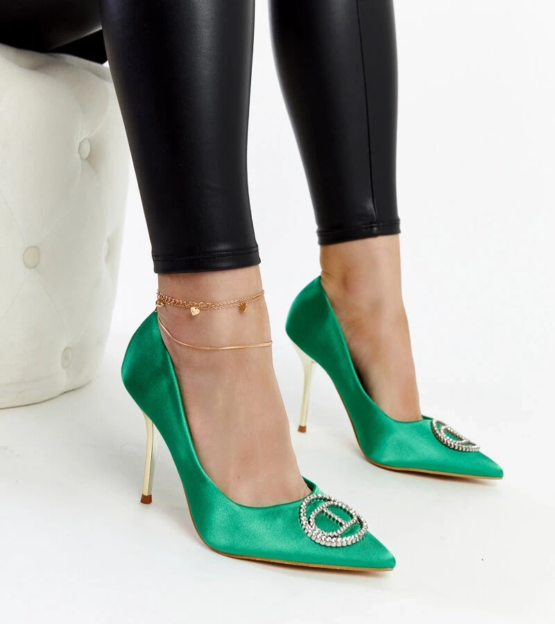 Elife zöld tűsarkúak cirkóniával