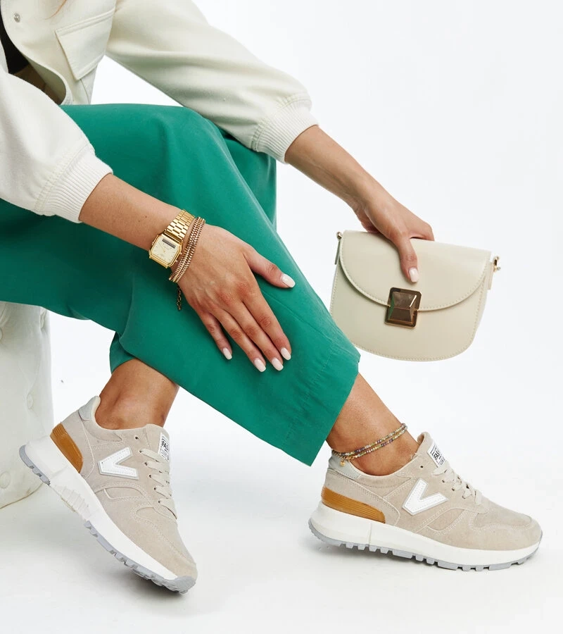 Olonio vastag talpú bézs szneakers