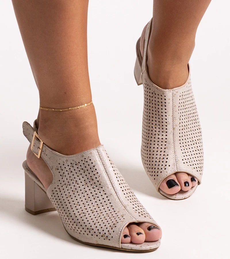 Mawiya bőr béléssel rendelkező nyitott sarkú szandál