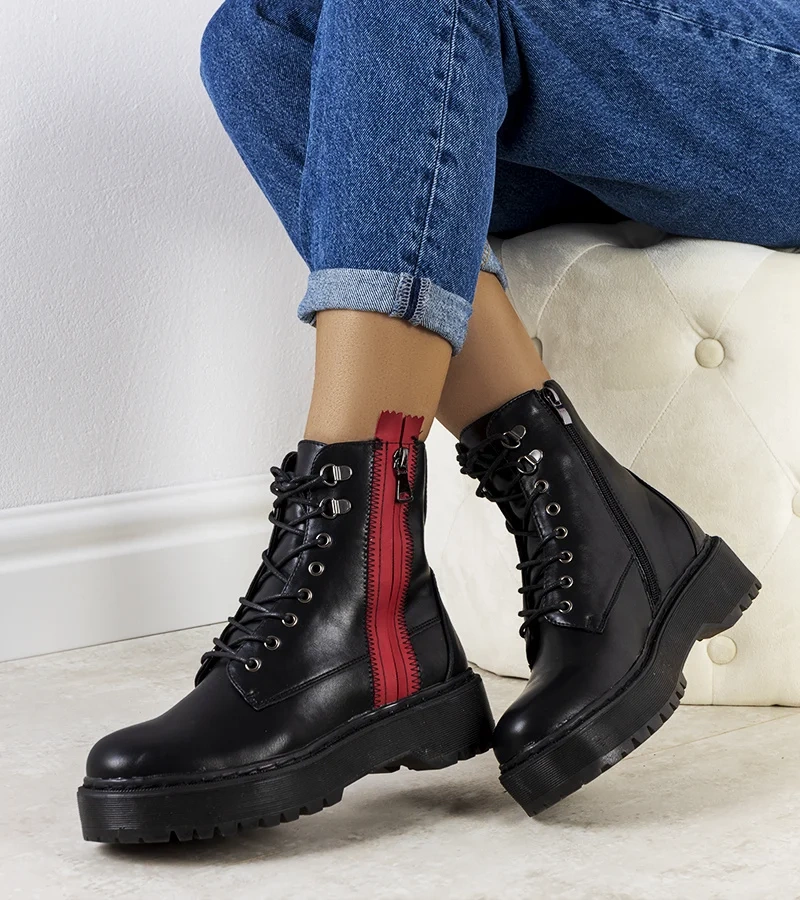 Fekete női trapper cipő Gairbe