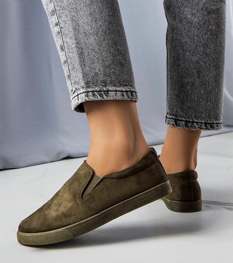 Zöld színű Leroy öko-bársony teniszcipők