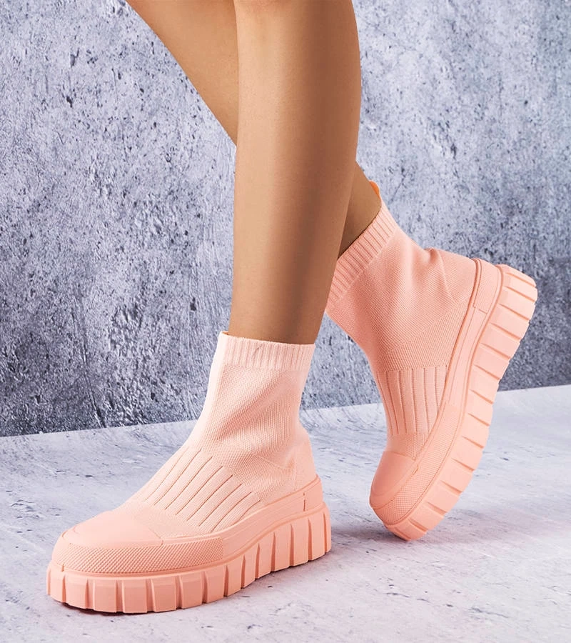 Rózsaszín zoknis bokacipő Searlait