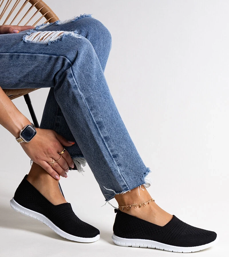 Shalha fekete slip-on teniszcipők