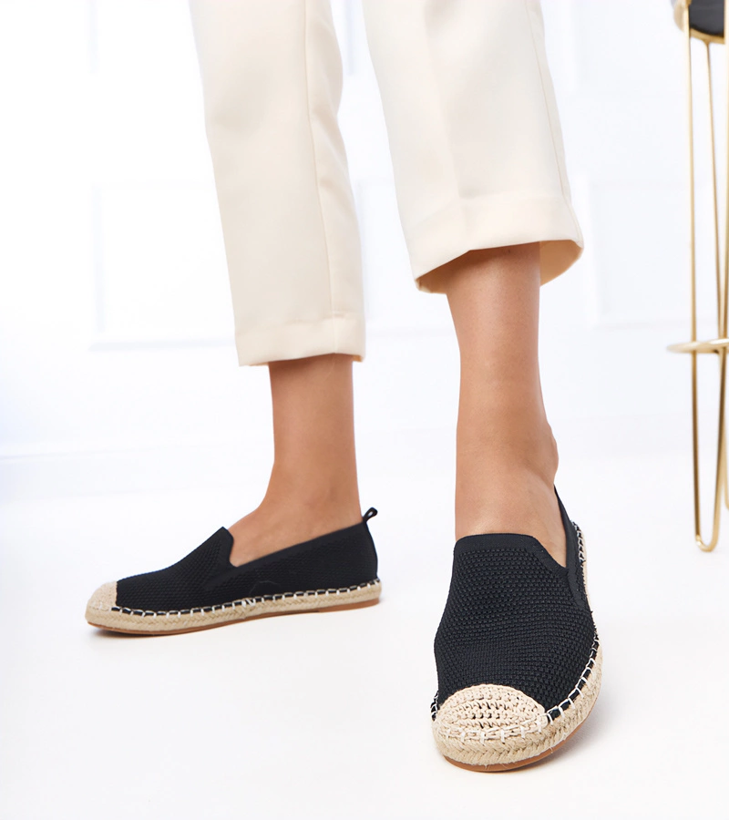 Fekete platformos espadrill Luna