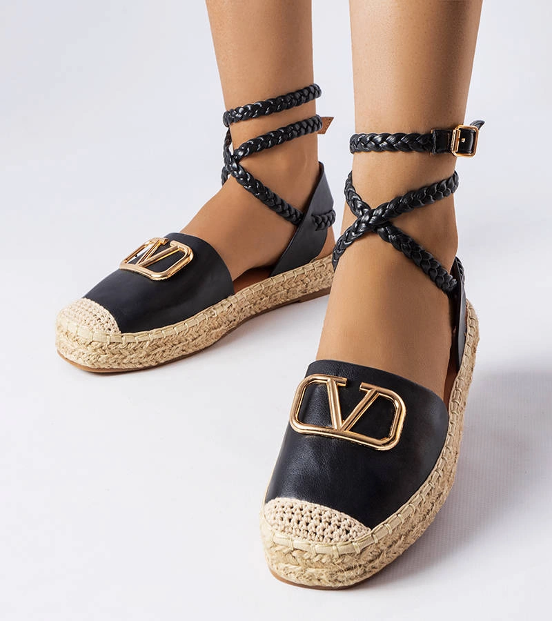 Fekete kötött espadrille Parent