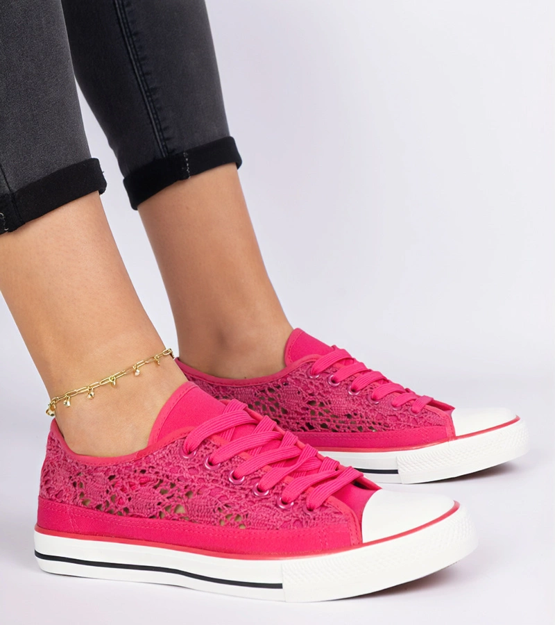 Rózsaszín női lyukacsos tornacipő Saha