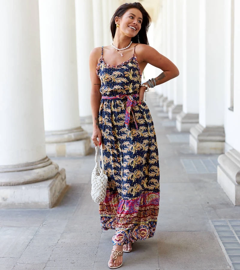 Mintás maxi ruha Libera