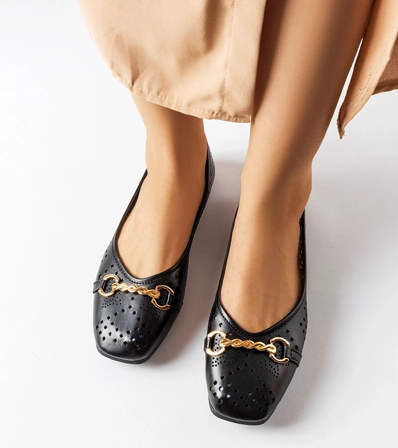 Fekete csipkés balerina Schiavone