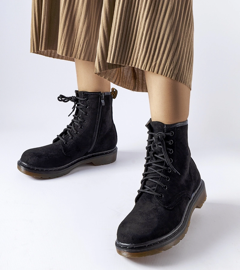 Fekete munkás csizma Alfreda