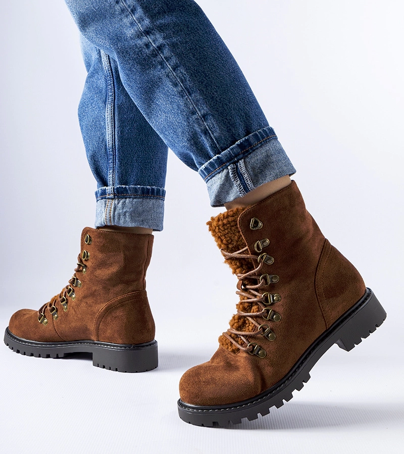 Barna műszőrme Hayed bokacsizma