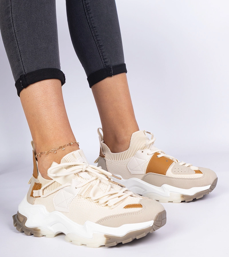 Milada női bézs zokniszárú tornacipő