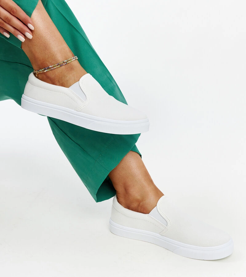 Suraya fehér anyag teniszcipők