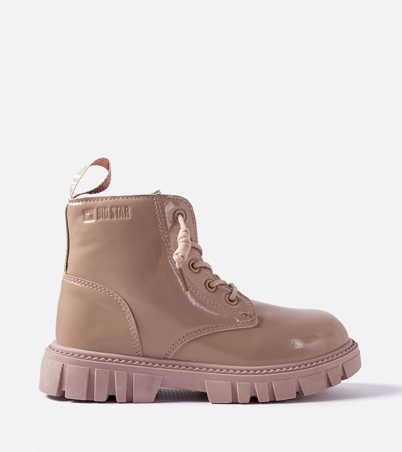 Rózsaszín lakkozott bokacsizma Big Star MM374144