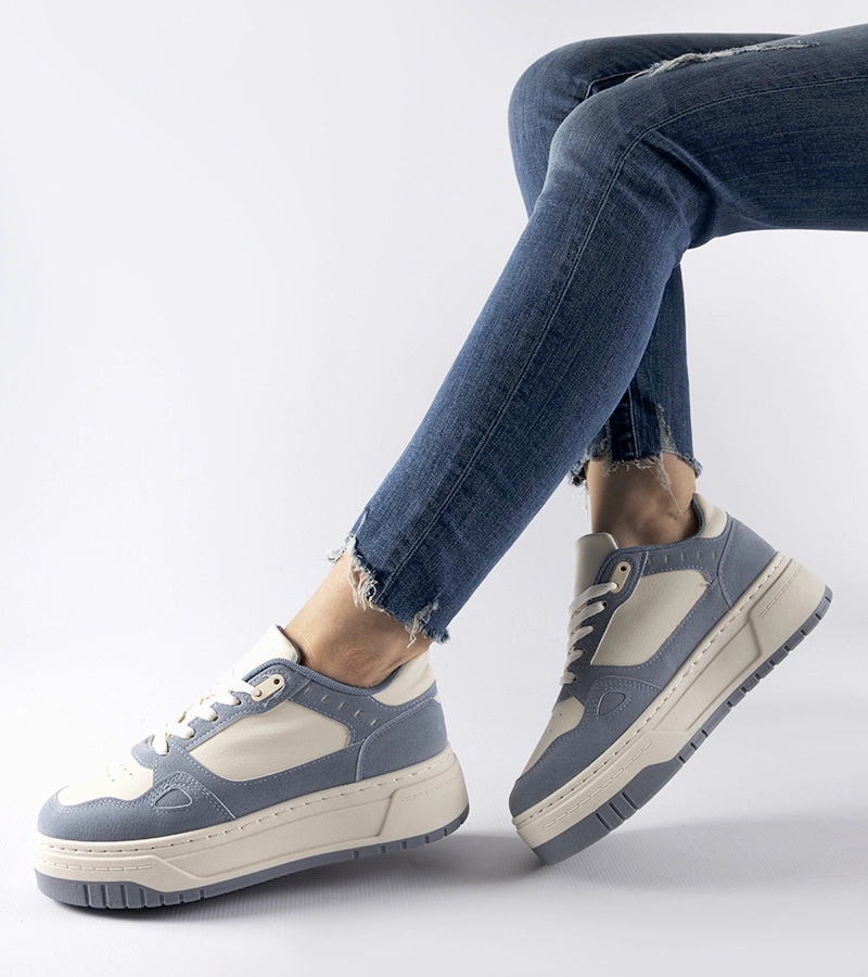 Kék-fehér Pomona platform cipők