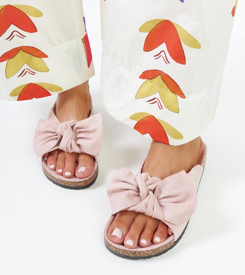 Rózsaszín papucsok parafa talppal Aamu