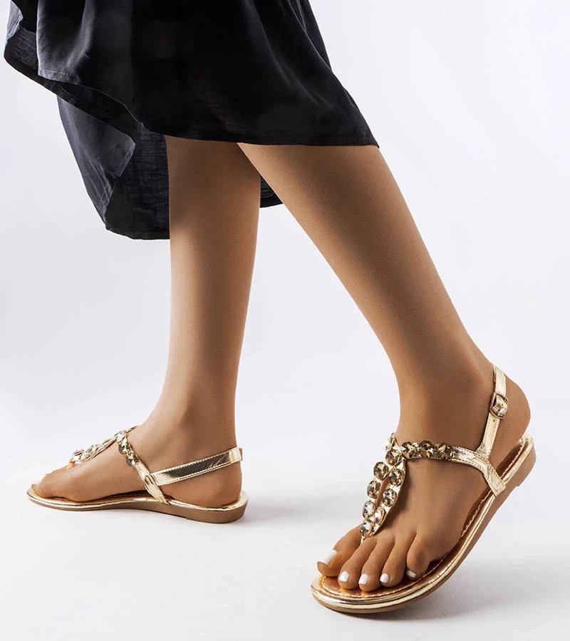 Arany szandál cirkónia díszekkel Larocque