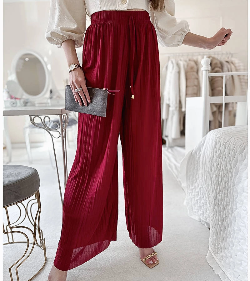 Piros pliszírozott nadrág Florismart