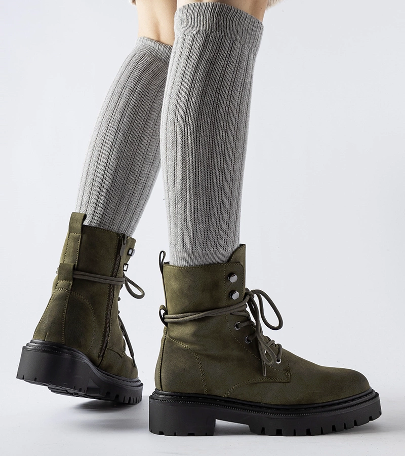 Zöld lapos bakancsok Brattle védővel