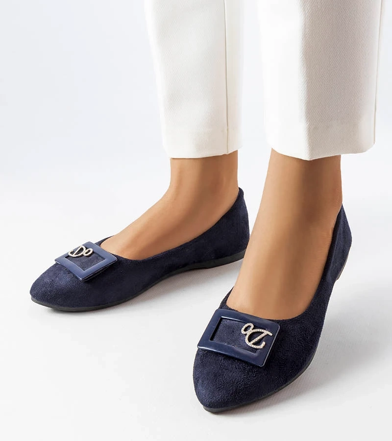 Fleming cirkóniákkal díszített sötétkék balerinák