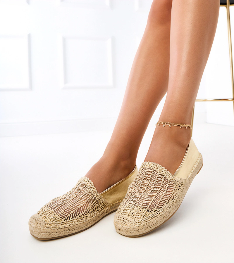 Arany lyukacsos platform espadrille Plevis