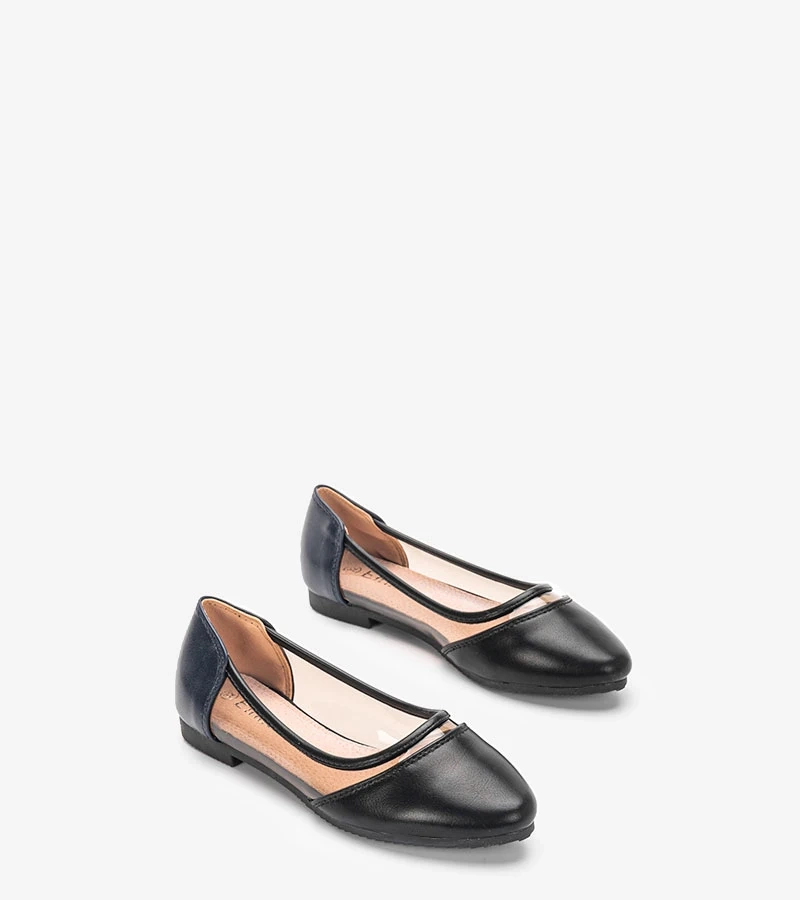 Fekete félig áttetsző Juva balerinák