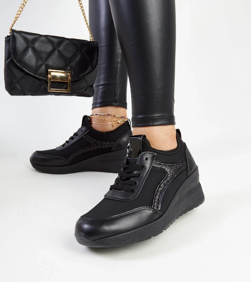 Hermina fekete platformos tornacipő