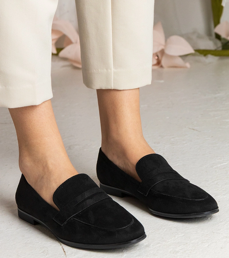 Fekete női klasszikus mokaszinok Nageri