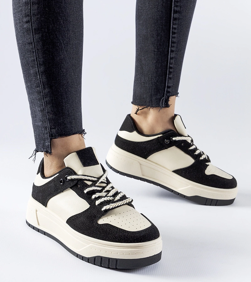 Crim platformos fekete sneakerek