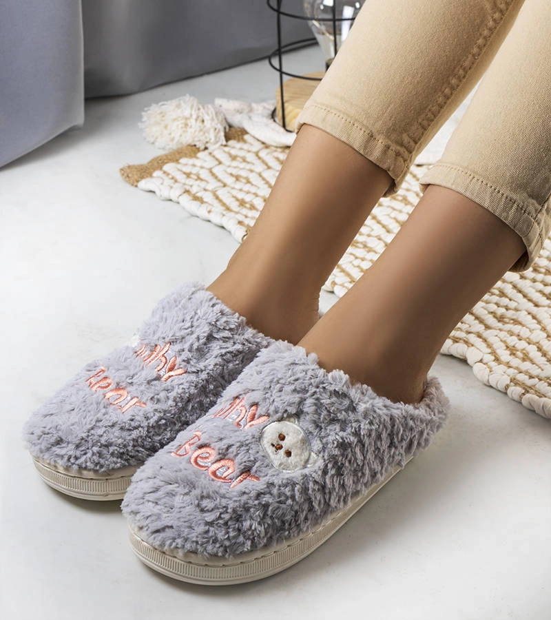 Szürke puha papucs Miért Medve