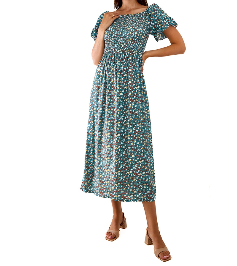 Kék virágos maxi ruha Marcello